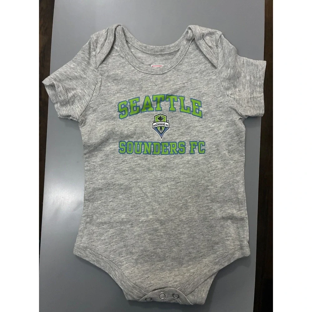 MLS Seattle Sounders‎ FC Infant Bodysuit Heather Gray 3 Months One Piece Baby